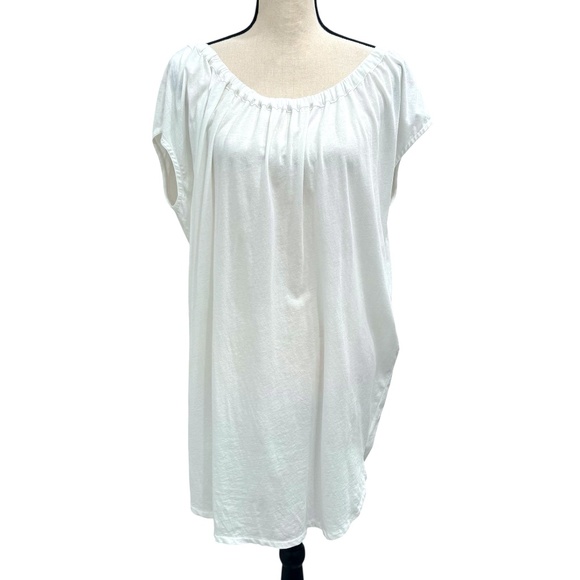 ORGANIC BY JOHN PATRICK WHITE COTTON ON OR OFF THE SHOULDER TUNIC DRESS - Picture 1 of 12